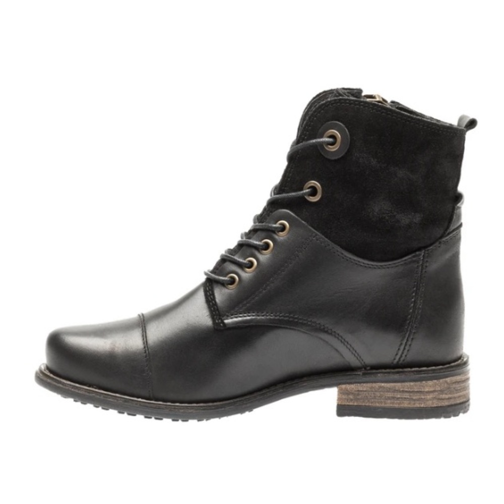 Tara M NEW Size 7-7.5 (38) Black Loris Lace-Up Boot - Picture 2 of 7